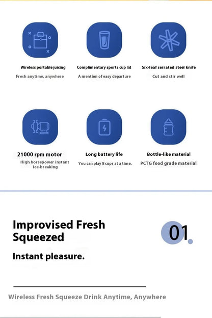 1pcs Portable Electric Juicers Sport Juice Cup Multifunction Fruit Vegetable Food Mixers Milkshake Make Blender Rechargeable